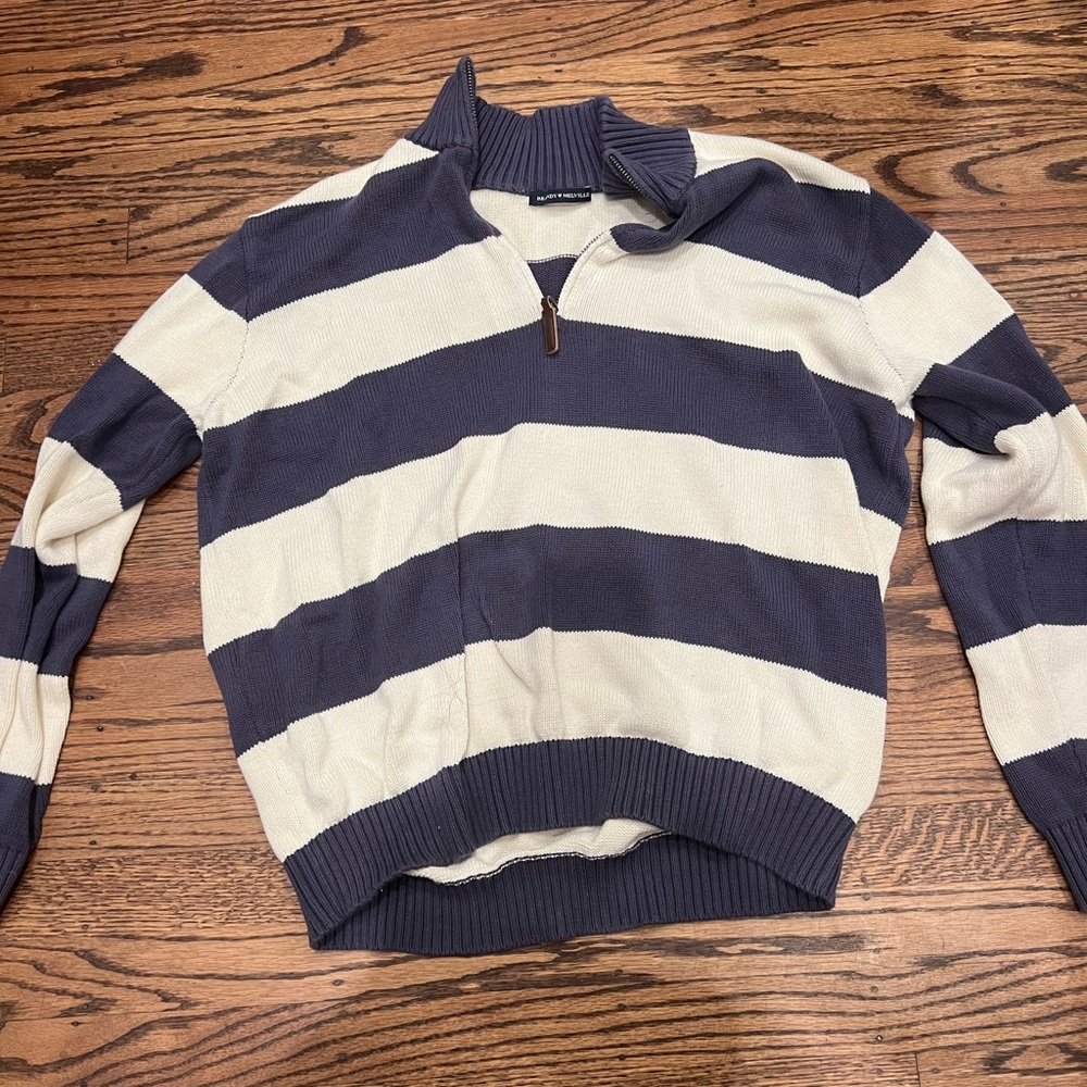 Brandy Melville striped quarter zip sweater